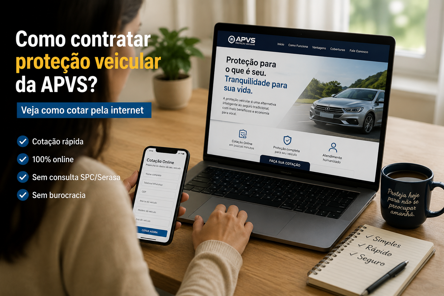 Como contratar proteção veicular da APVS pela internet